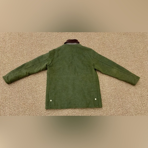 Men’s XL Green Wool BARBOUR Classic Tartan Lined Corduroy Collar Jacket - Picture 13 of 14